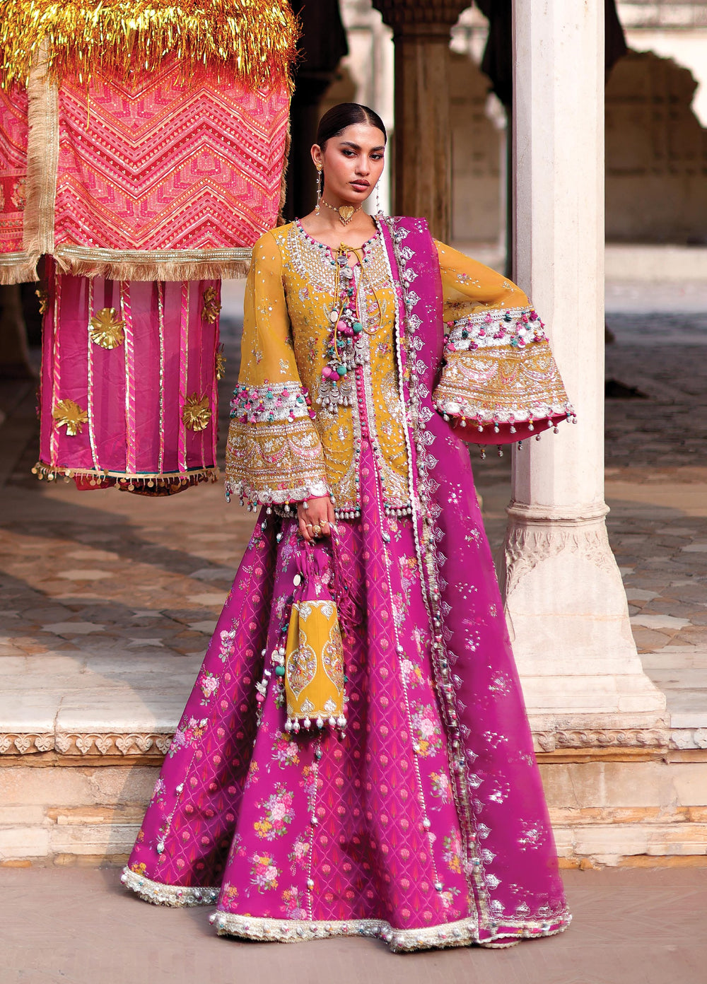 Neoma by Republic WomensWear Unstitched Embroidered Organza 3 Piece Suit RW26UNW D-03 KHAWAB - Wedding Collection