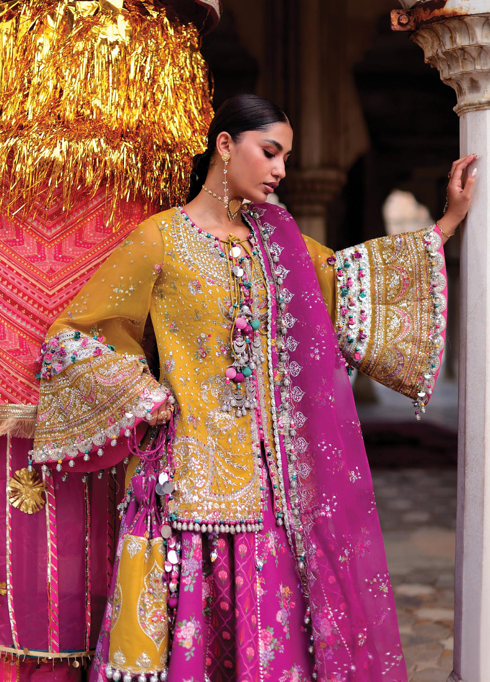 Neoma by Republic WomensWear Unstitched Embroidered Organza 3 Piece Suit RW26UNW D-03 KHAWAB - Wedding Collection