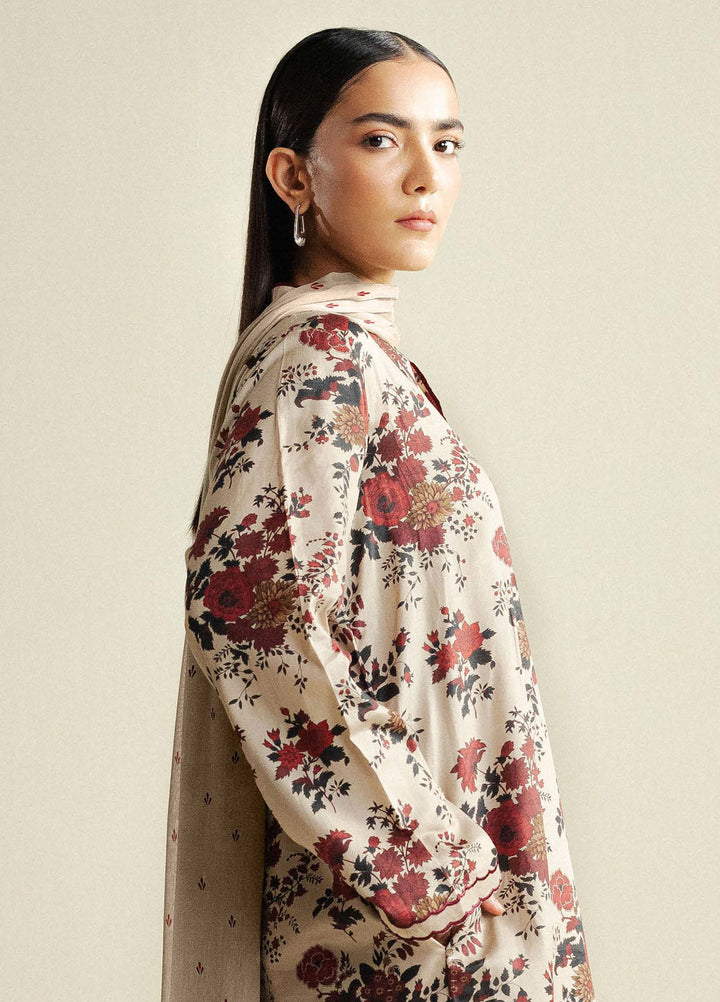 Coco by Zara Shahjahan Printed Cotton Satin Suits Unstitched 3 Piece CZS25PU D-04 B Aster - Winter Collection