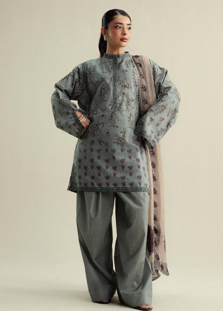 Coco by Zara Shahjahan Printed Slub Cotton Suits Unstitched 3 Piece CZS25PU D-05 B Fable - Winter Collection