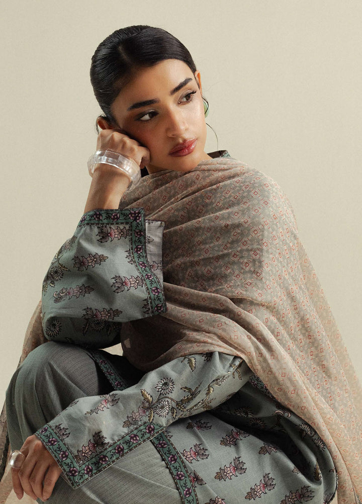 Coco by Zara Shahjahan Printed Slub Cotton Suits Unstitched 3 Piece CZS25PU D-05 A Fable - Winter Collection