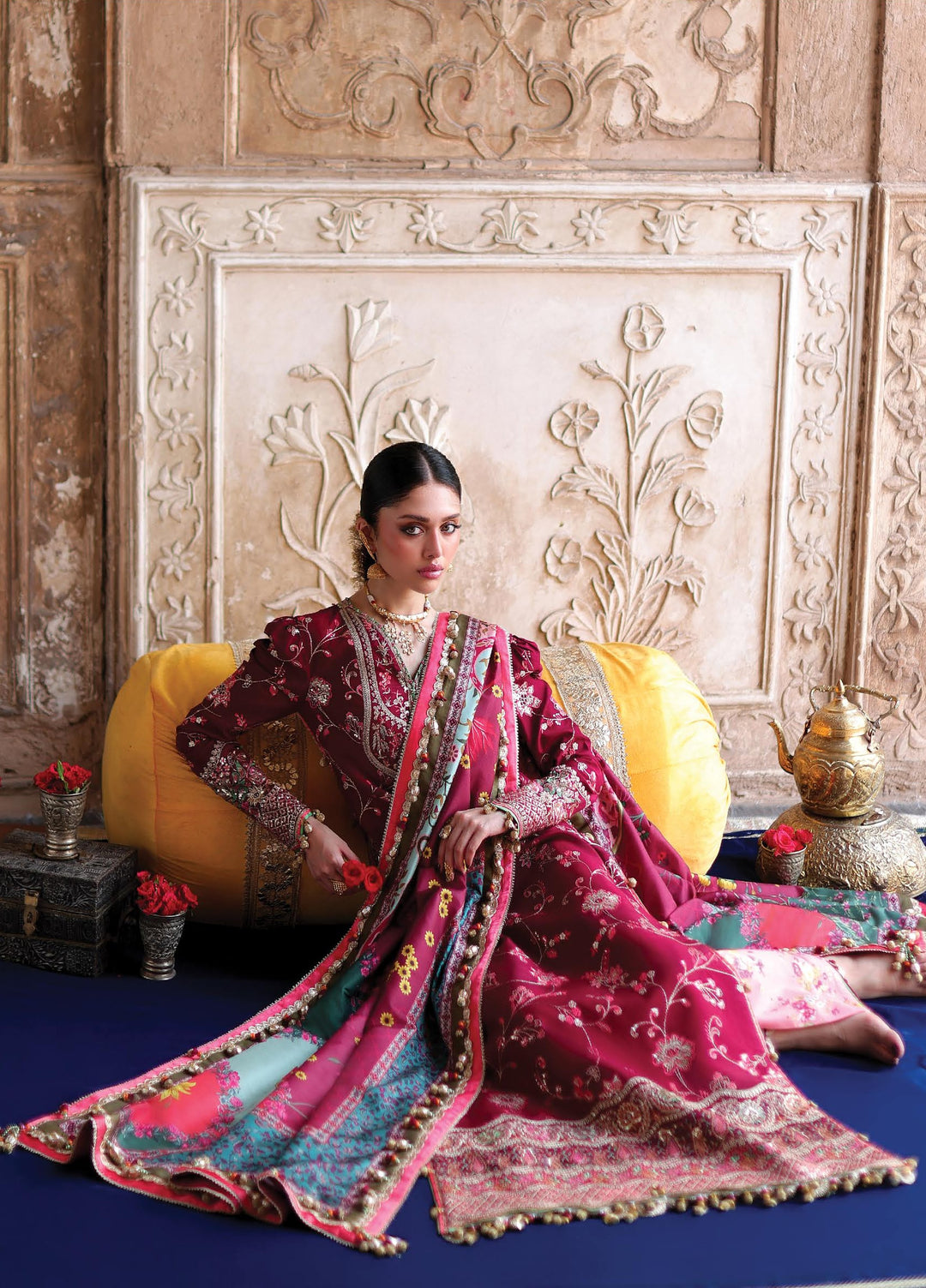 Neoma by Republic WomensWear Unstitched Embroidered Rawsilk 3 Piece Suit RW26UNW D-06 JAHANAARA - Wedding Collection