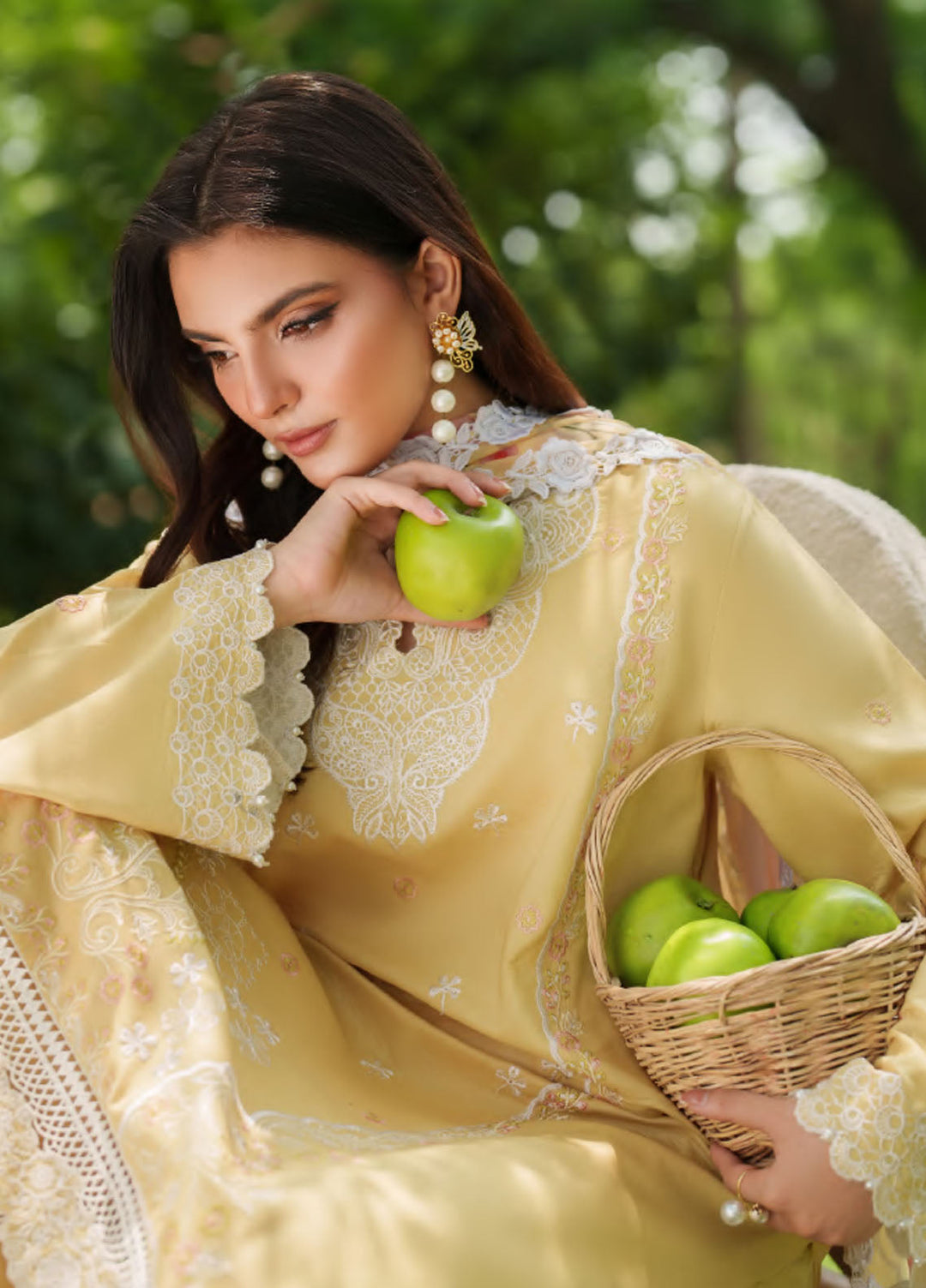 Eden by Asifa Nabeel Embroidered Cambric Suits Unstitched 3 Piece AN25ED D-06 Golden Dust - Winter Collection