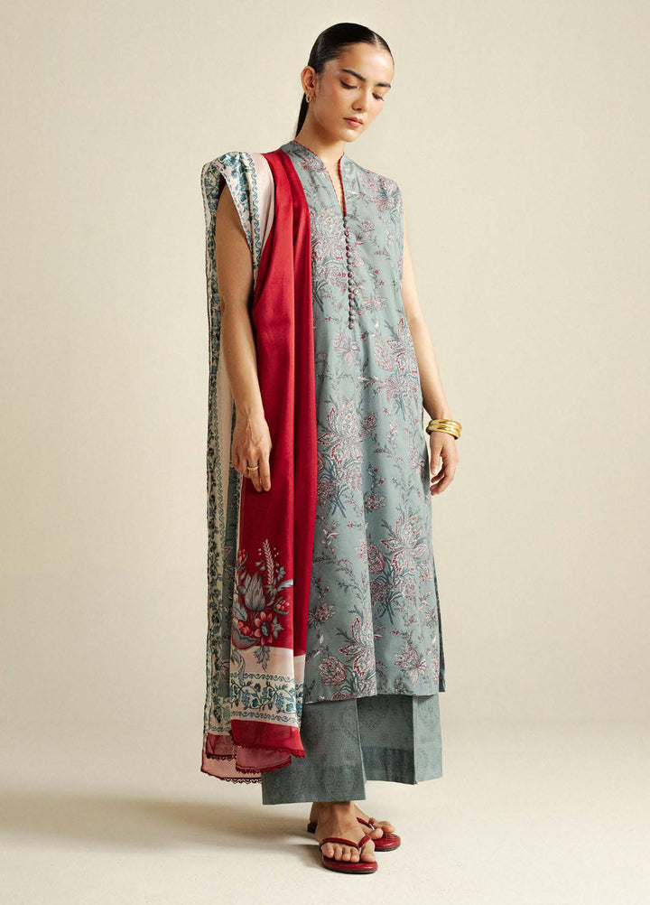 Coco by Zara Shahjahan Printed Cambric Suits Unstitched 3 Piece CZS25PU D-08 A Daisy - Winter Collection