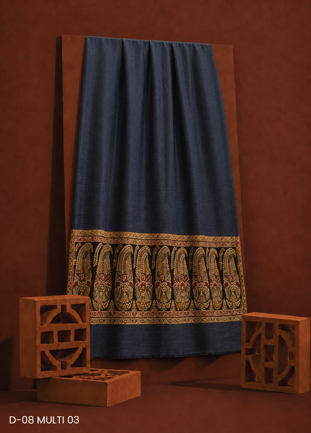 Sanaulla Exclusive Range RTW Embroidered Woven Shawl D-08 MULTI 03 - Winter Collection