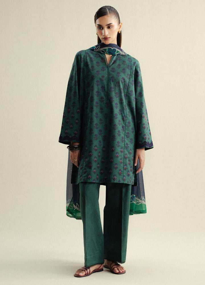 Coco by Zara Shahjahan Printed Cambric Suits Unstitched 3 Piece CZS25PU D-10 A Willow - Winter Collection