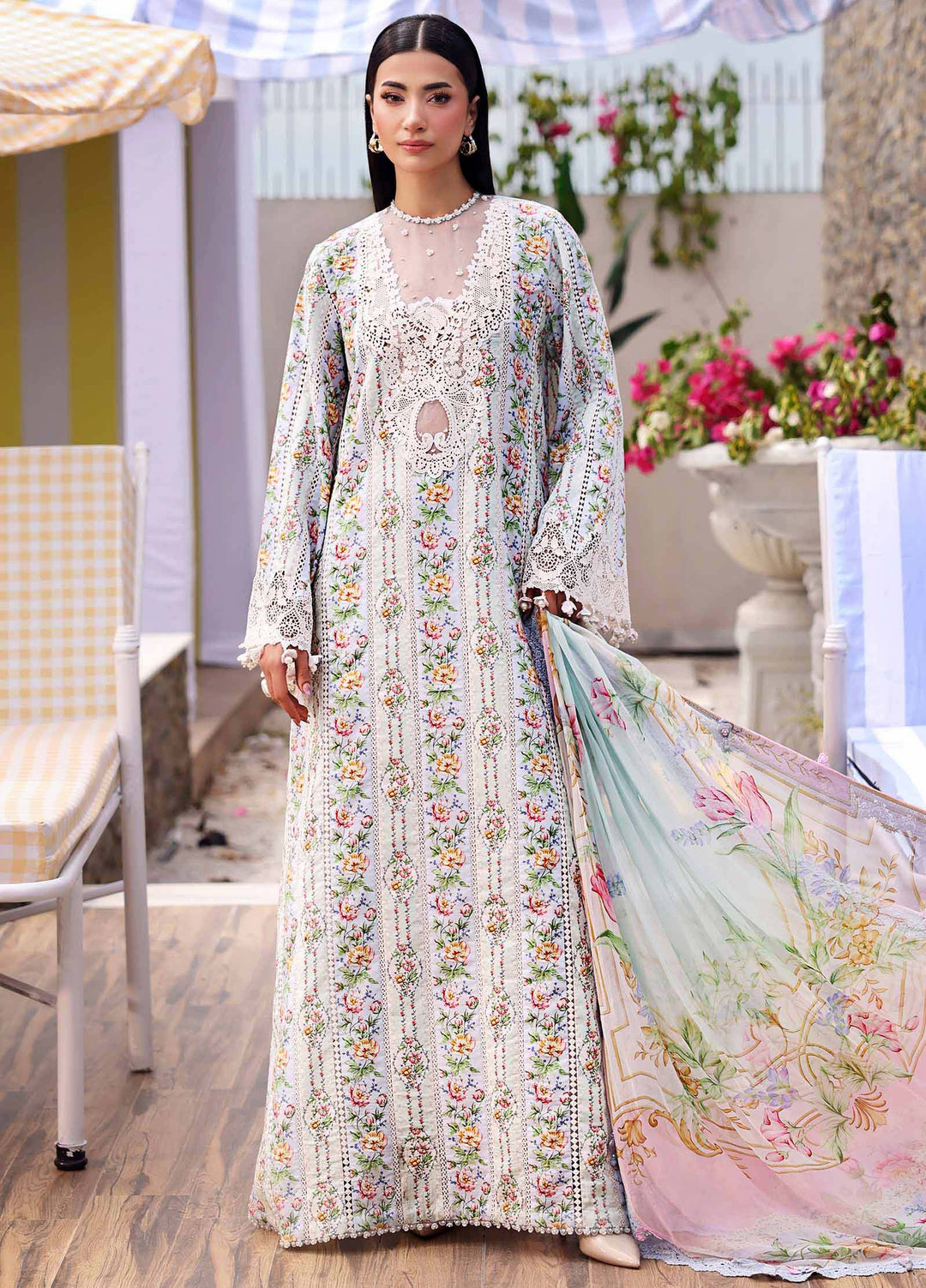 M Prints by Maria B Unstitched Printed Lawn 3 Piece Suit MB26UME 10B - Eid Collection