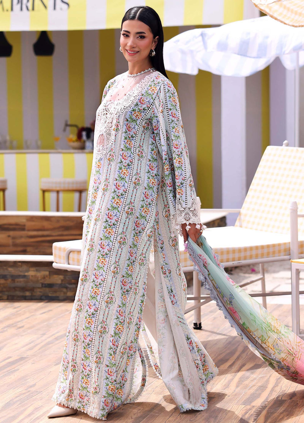 M Prints by Maria B Unstitched Printed Lawn 3 Piece Suit MB26UME 10B - Eid Collection