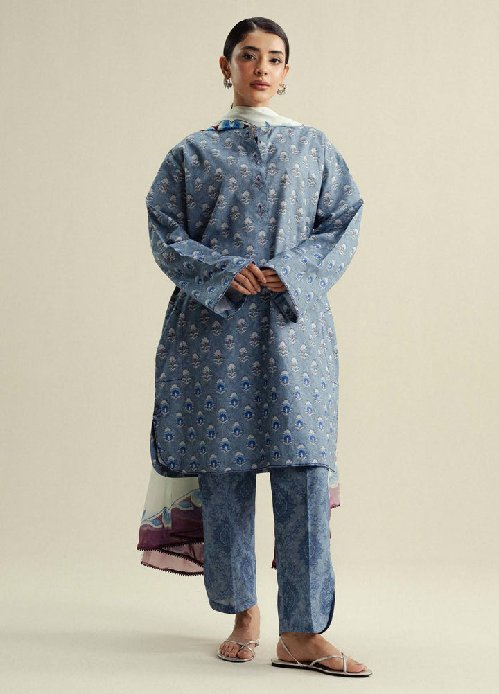 Coco by Zara Shahjahan Printed Cambric Suits Unstitched 3 Piece CZS25PU D-10 B Willow - Winter Collection