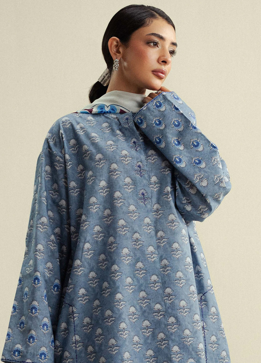 Coco by Zara Shahjahan Printed Cambric Suits Unstitched 3 Piece CZS25PU D-10 B Willow - Winter Collection