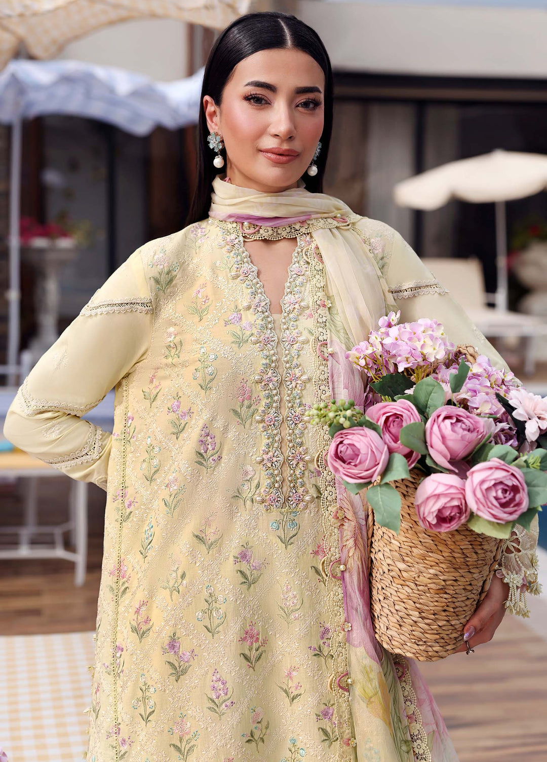 M Prints by Maria B Unstitched Embroidered Lawn 3 Piece Suit MB26UME 1A - Eid Collection