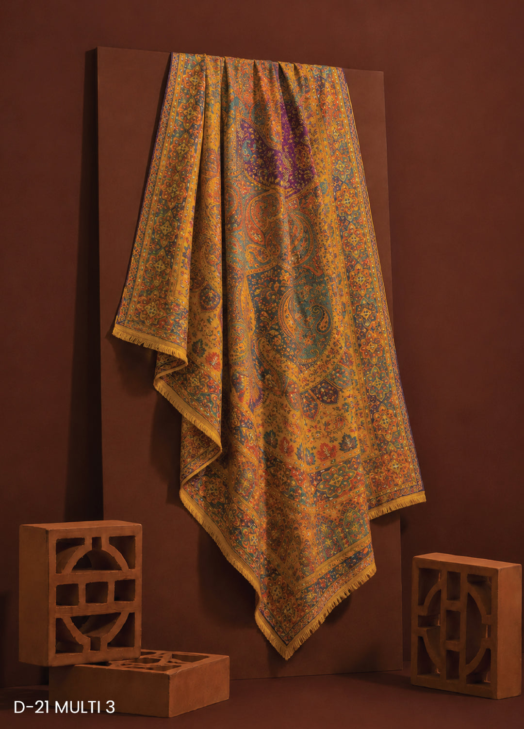 Sanaulla Exclusive Range RTW Printed Woven Shawl D-21 MULTI 3 - Winter Collection