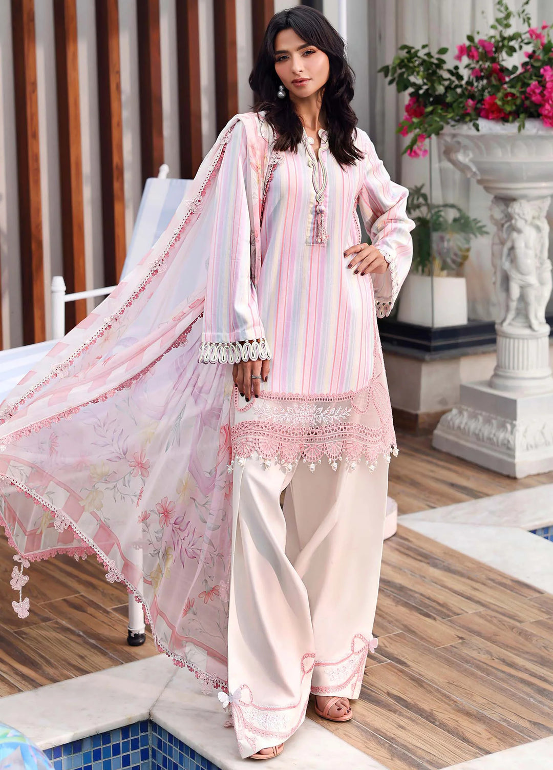 M Prints by Maria B Unstitched Printed Dobby Jacquard 3 Piece Suit MB26UME 2A - Eid Collection