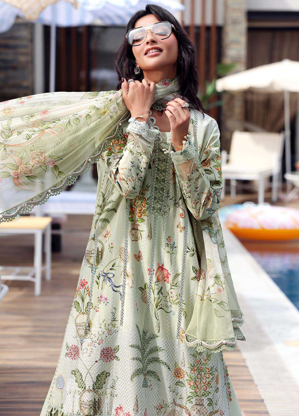 M Prints by Maria B Unstitched Embroidered Lawn 3 Piece Suit MB26UME 4B - Eid Collection