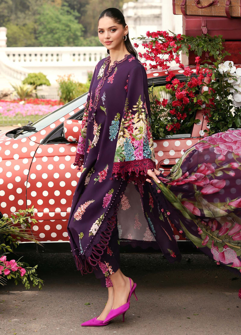 M Prints by Maria B Unstitched Printed Lawn 3 Piece Suit MB26UME 5A - Eid Collection
