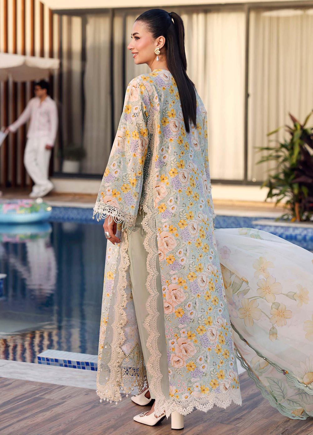 M Prints by Maria B Unstitched Embroidered Lawn 3 Piece Suit MB26UME 7A - Eid Collection