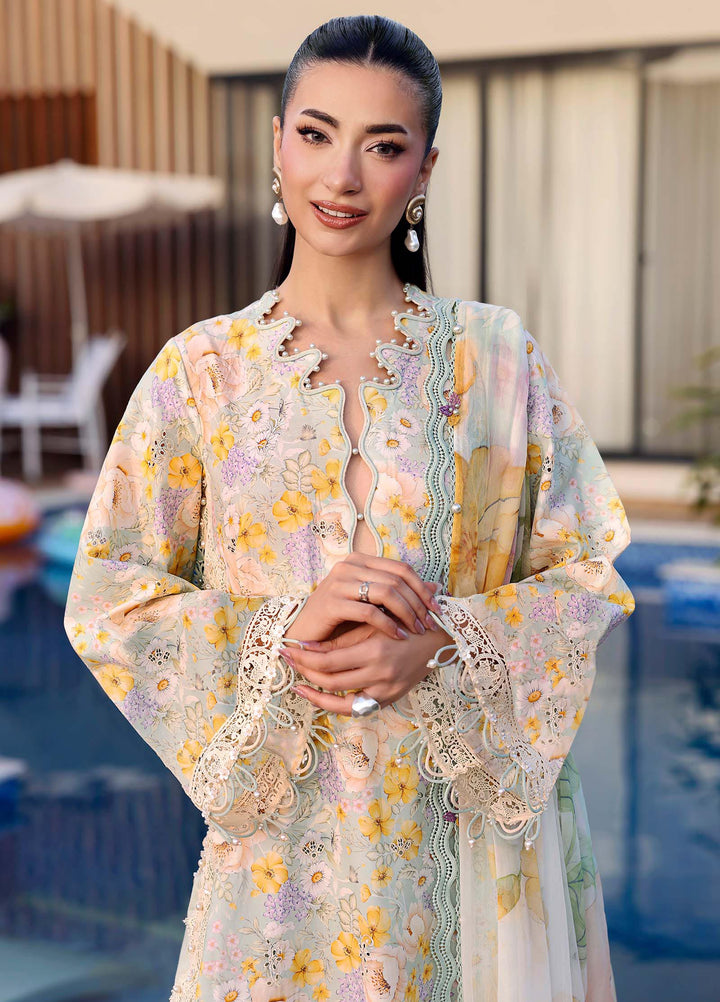M Prints by Maria B Unstitched Embroidered Lawn 3 Piece Suit MB26UME 7A - Eid Collection