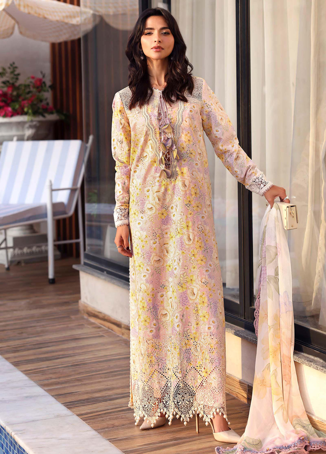 M Prints by Maria B Unstitched Embroidered Lawn 3 Piece Suit MB26UME 7B - Eid Collection