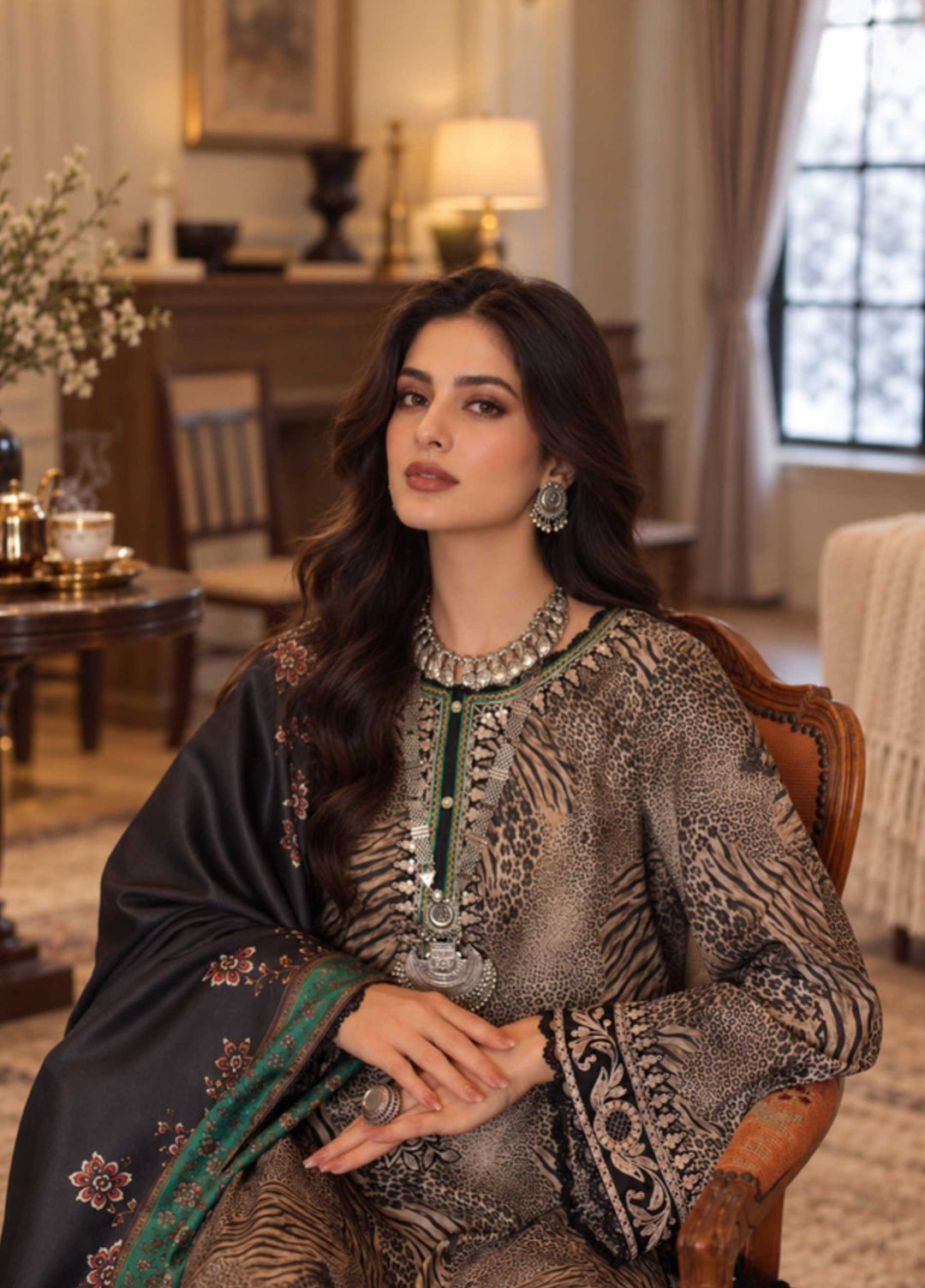 Noor by Saadia Asad Unstitched Printed Linen 3 Piece Suit SA26UNL D1 A - Winter Collection
