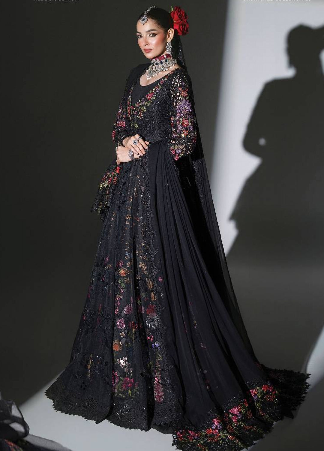 Mbroidered by Maria B Unstitched Embroidered Organza 3 Piece Suit MB26UMW D1 - Wedding Collection
