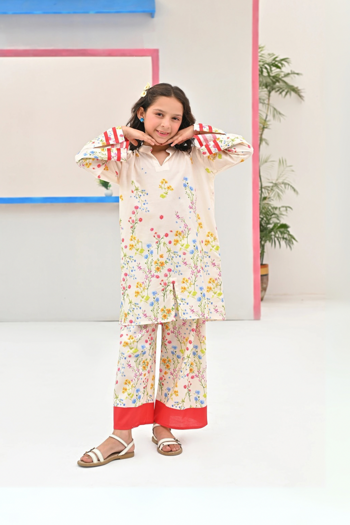 Dhaga Kids Pret Printed Soft Crepe 2 Piece Sienna SS25 - Summer Collection