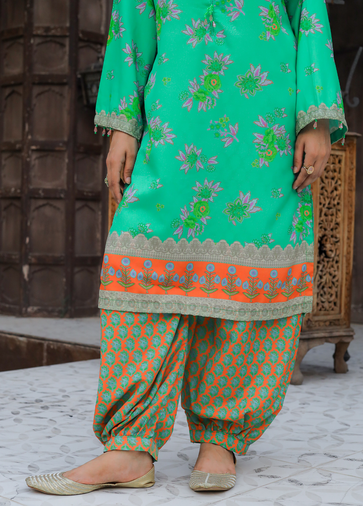 Daily Luxe by Style Up Women RTW Printed Poly Lawn 2 Piece Suit Blossom Charm - Casual Collection