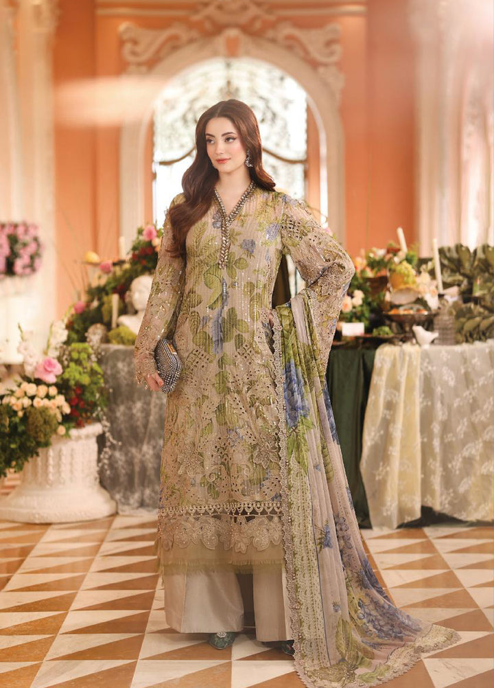 Maria B Unstitched Embroidered Chiffon 3 Piece Suit MB26UCF D3 - Festive Collection