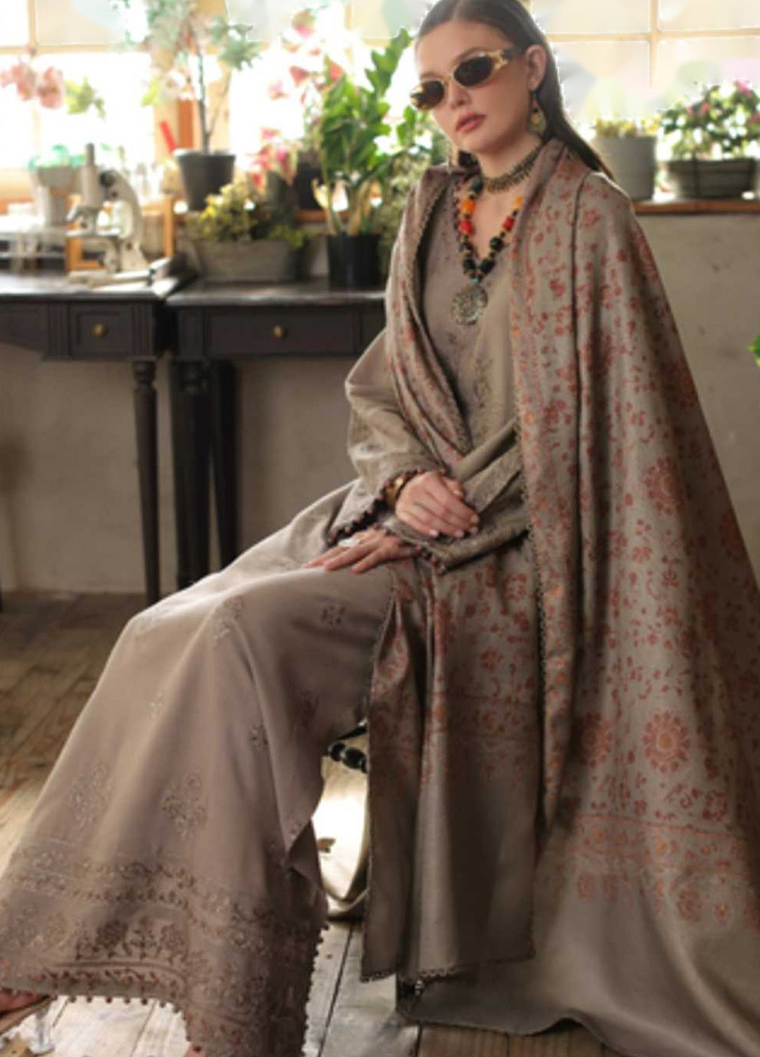 Noor by Saadia Asad Unstitched Embroidered Linen 3 Piece Suit SA26UNL D3 A - Winter Collection
