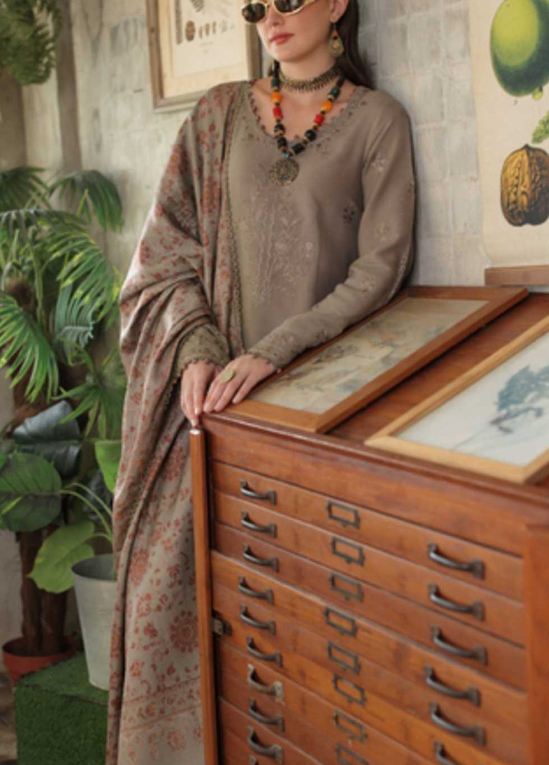 Noor by Saadia Asad Unstitched Embroidered Linen 3 Piece Suit SA26UNL D3 A - Winter Collection