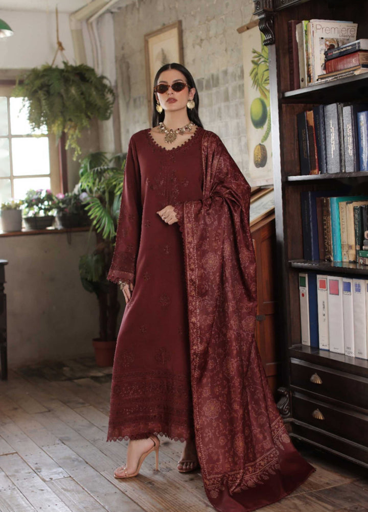 Noor by Saadia Asad Unstitched Embroidered Linen 3 Piece Suit SA26UNL D3 B - Winter Collection