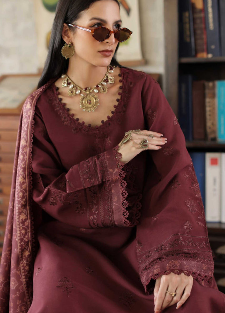 Noor by Saadia Asad Unstitched Embroidered Linen 3 Piece Suit SA26UNL D3 B - Winter Collection