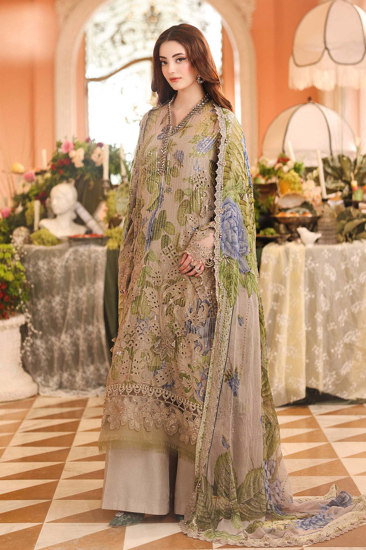 Maria B Unstitched Embroidered Chiffon 3 Piece Suit MB26UCF D3 - Festive Collection