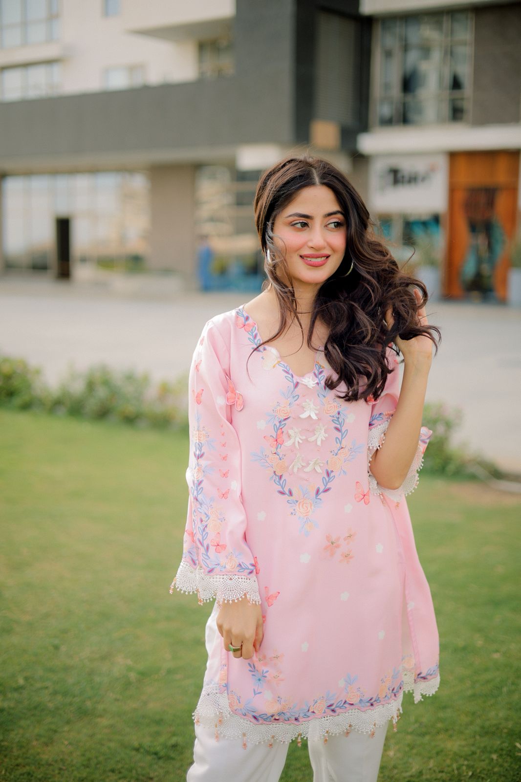 Dhaga Women RTW Embroidered Poly 2 Piece Blushe - Summer Collection