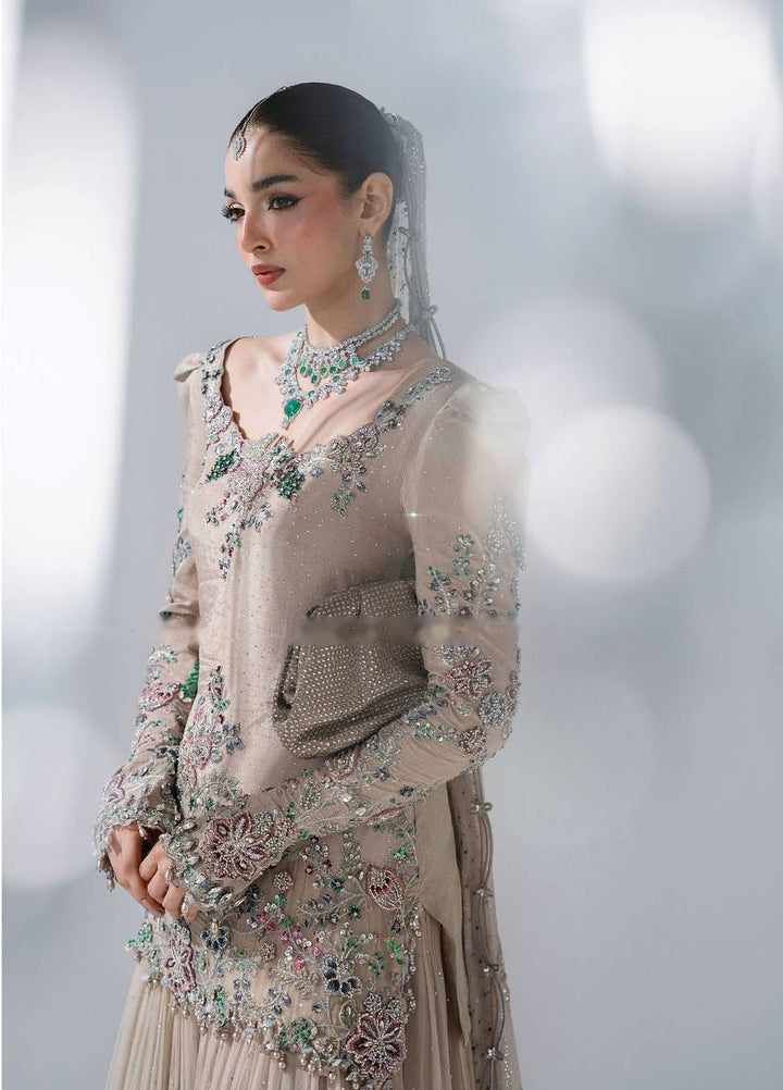 Mbroidered by Maria B Unstitched Embroidered Raw Silk Saree Suit MB26UMW D3 - Wedding Collection