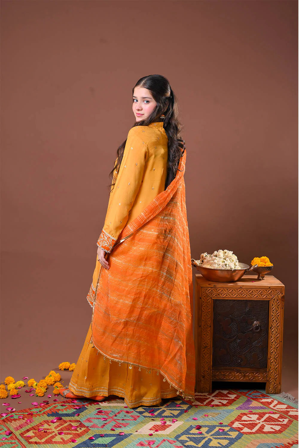 Senorita Girls Solids Chiffon Silk 3 Piece Suit GDD-03153 - Casual Collection