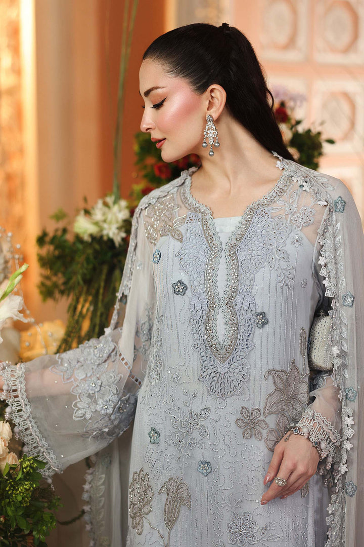 Maria B Unstitched Embroidered Chiffon 3 Piece Suit MB26UCF D6 - Festive Collection