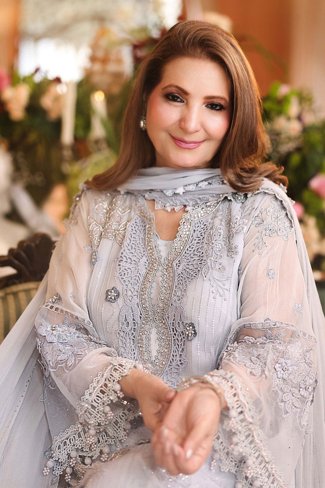 Maria B Unstitched Embroidered Chiffon 3 Piece Suit MB26UCF D6 - Festive Collection