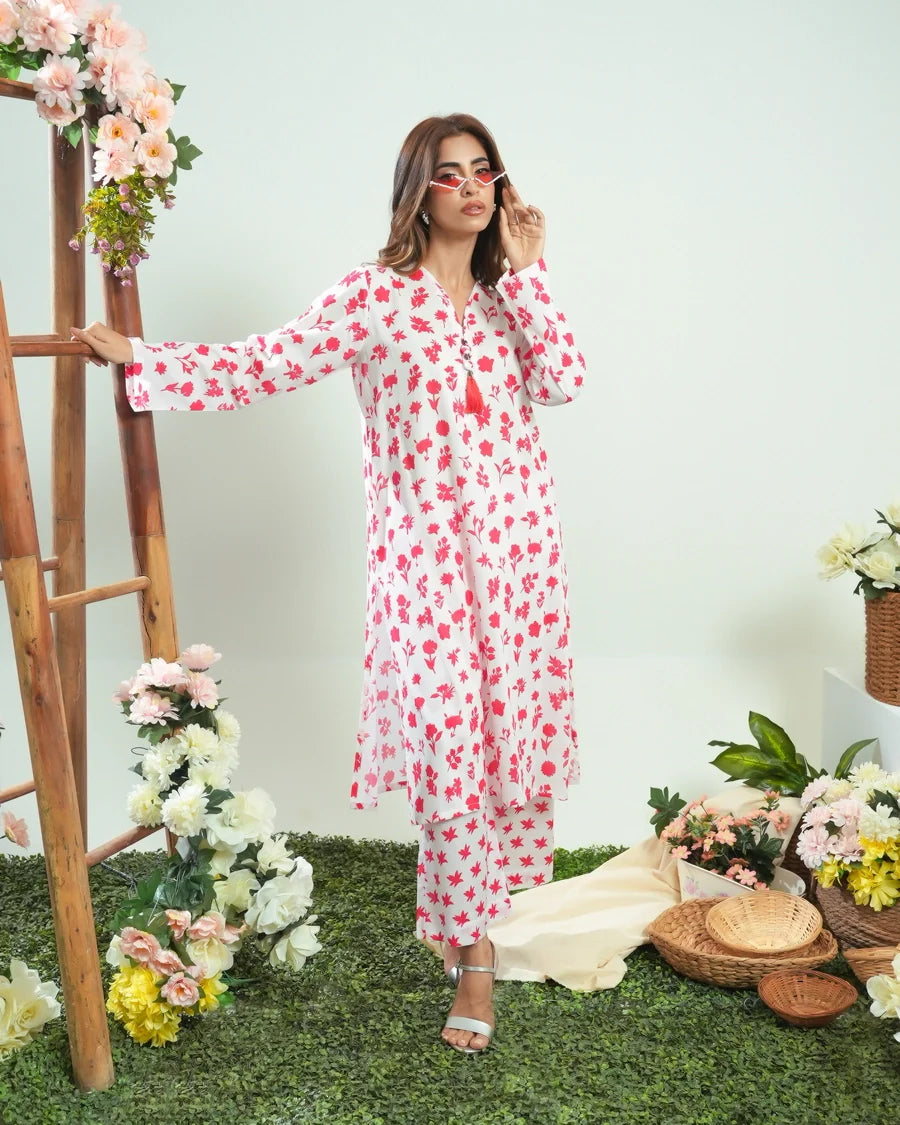 Dhaga Women Pret Printed 2 Piece Lawn Matching Separate FW24DSP0048 - Summer Collection