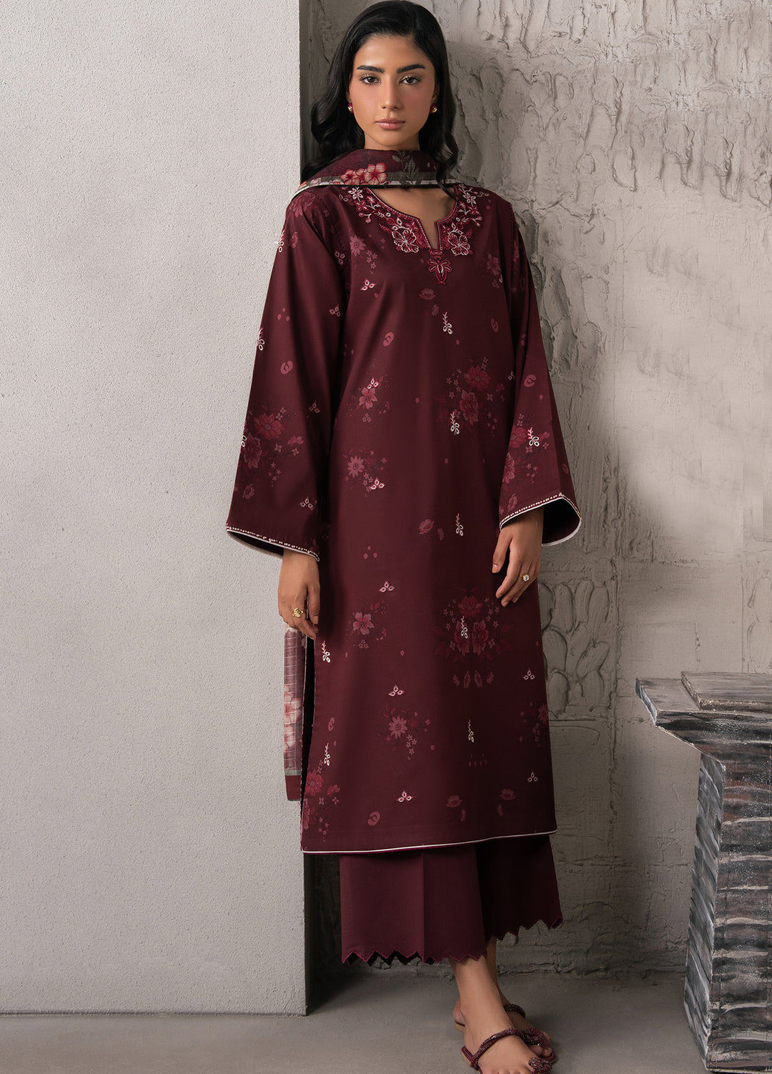 Selure by Seran Women Unstitched Embroidered Lawn 3 Piece Suit SN26ULS Veloura D-06 - Casual Collection