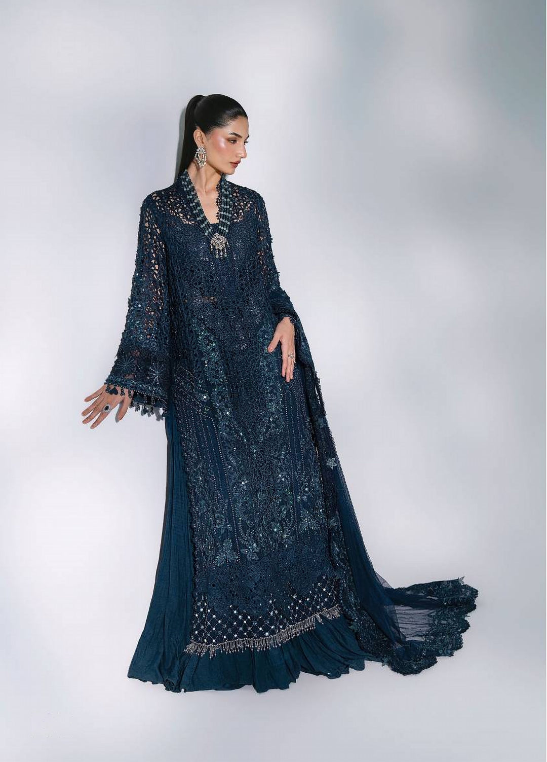 Mbroidered by Maria B Unstitched Embroidered Organza 3 Piece Suit MB26UMW D6 - Wedding Collection