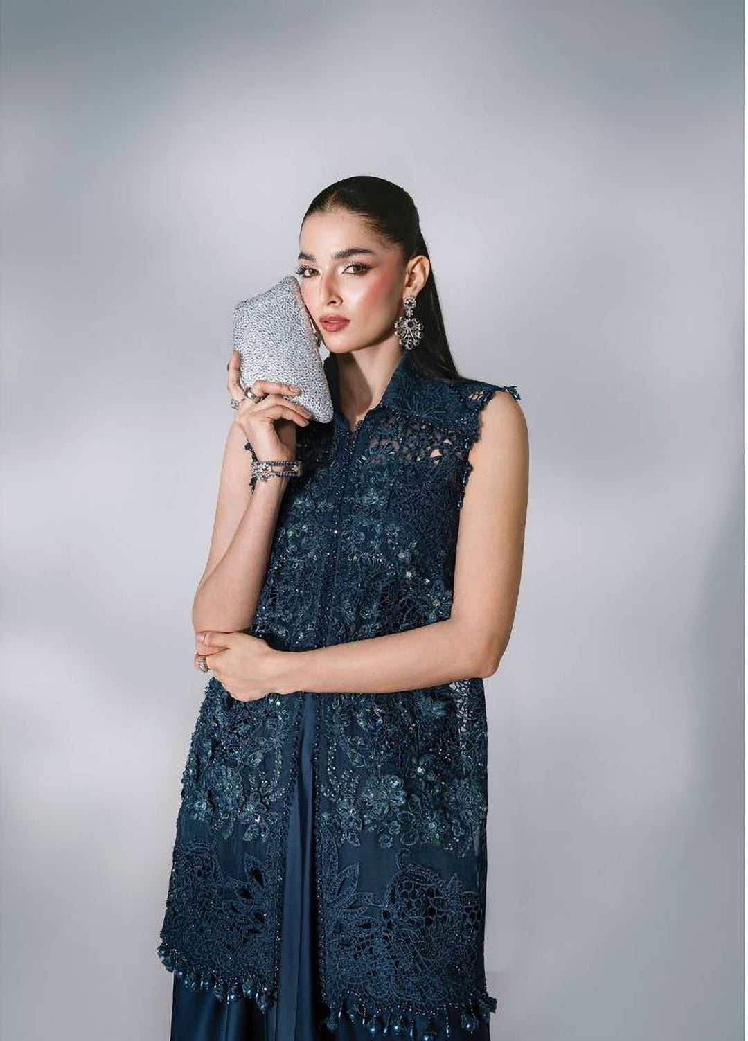 Mbroidered by Maria B Unstitched Embroidered Organza 3 Piece Suit MB26UMW D6 - Wedding Collection