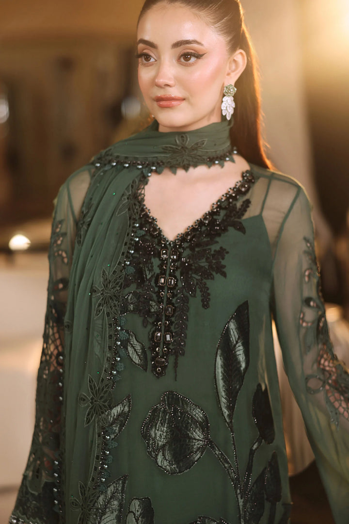 Maria B Unstitched Embroidered Chiffon 3 Piece Suit MB26UCF D7 - Festive Collection