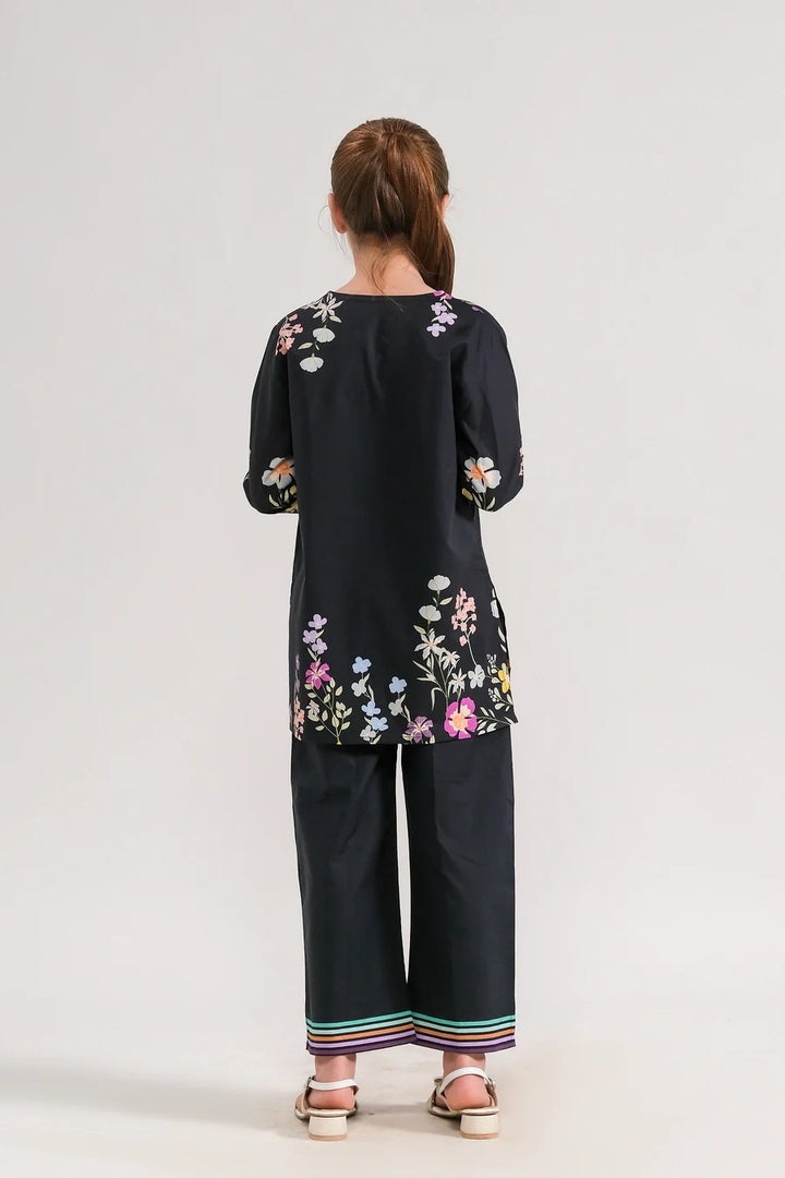 Dhaga Kids Pret Printed Poly lawn 2 Piece Floral Nocturne SPD25K - Summer Collection