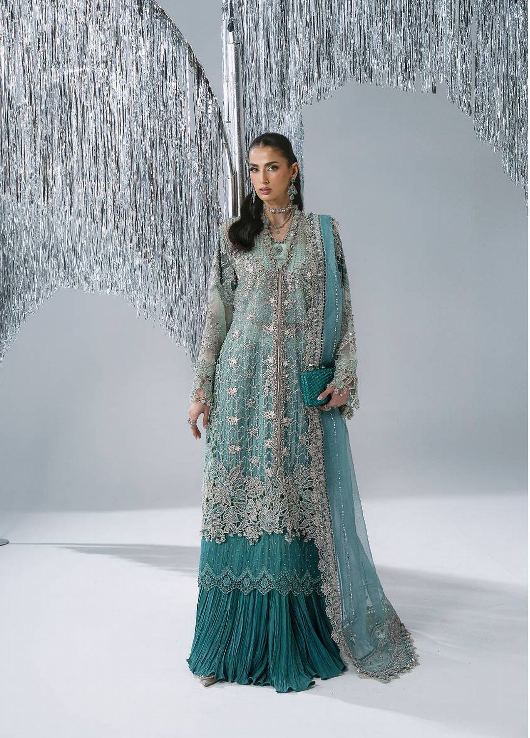 Mbroidered by Maria B Unstitched Embroidered Organza 3 Piece Suit MB26UMW D7 - Wedding Collection