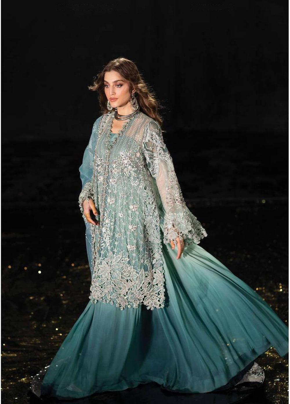 Mbroidered by Maria B Unstitched Embroidered Organza 3 Piece Suit MB26UMW D7 - Wedding Collection