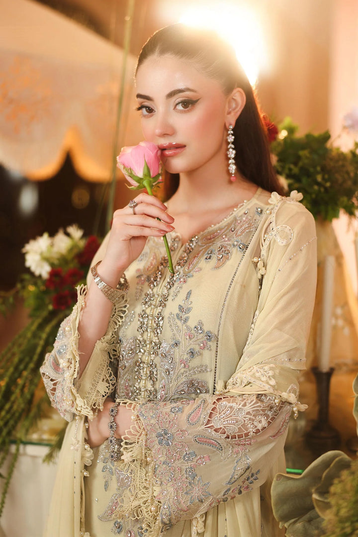 Maria B Unstitched Embroidered Chiffon 3 Piece Suit MB26UCF D8 - Festive Collection