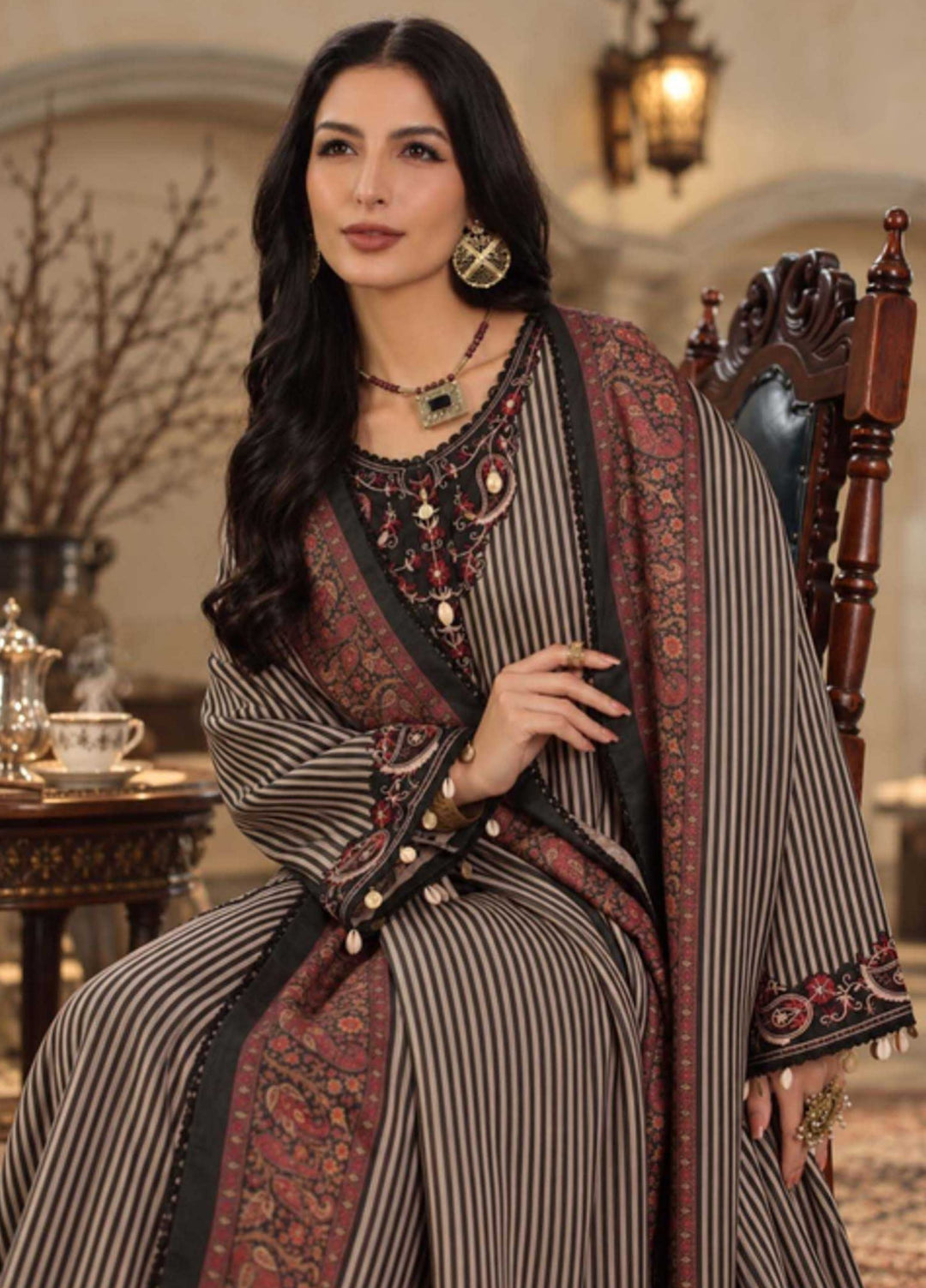 Noor by Saadia Asad Unstitched Printed Linen 3 Piece Suit SA26UNL D9 A - Winter Collection