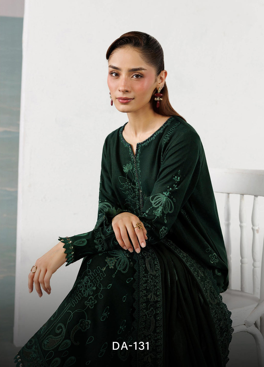 Miras by Daria Unstitched Embroidered Leather Peach 3 Piece Suit DN26UML DA-131 - Fextive Collection