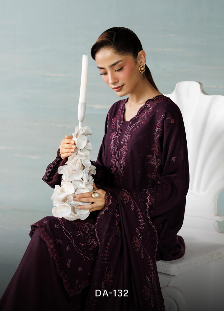 Miras by Daria Unstitched Embroidered Leather Peach 3 Piece Suit DN26UML DA-132 - Fextive Collection