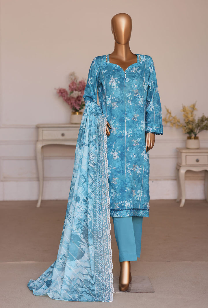 Dhagakari by HZ Textile Unstitched Embroidered Lawn 3 Piece Suit  DEC - 1073 - Casual Collection